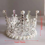 1 tk Pearl Crown koogi dekoratiivsed v&auml;ikesed tiaarad kristallp&auml;rlitest printsessi koogitopsid A
