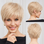 HAIRCUBE Bob Pixie Cut &scaron;okolaadipruun sirge kihiline Remy parukad juustest l&uuml;hikeste naturaalsete liimita juustest parukad naistele