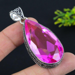 Natural Pink Rubillite Gemstone 925 Sterling Silver Gift Pendant 2.44 z9q99