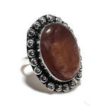 Natural Strawberry Quartz Gemstone 925 Sterling Silver Ring Size 8.5 a6y22