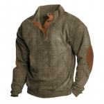 Meeste &uuml;hev&auml;rviline velvetist pullover Henley vabaaja pikkade varrukatega T-s&auml;rk XXXL armee roheline v&auml;rv