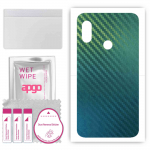 apgo kaitsev nahakleebis tagak&uuml;ljele, mis &uuml;hildub Xiaomi Mi A2 Lite'iga (Redmi 6 Pro), Pakkekile, foolium, vin&uuml;&uuml;l &ndash; mustriga s&uuml;sinikkameeleon CAKA1