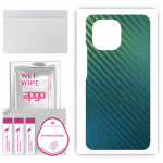 apgo Protective Skin Sticker for the back compatible with Xiaomi Mi 11, Wrap Film, Foil, Vinyl - Pattern Carbon Chameleon CAKA1