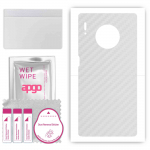 apgo Protective Skin Sticker for the back compatible with Huawei Mate 30 Pro, Wrap Film, Foil, Vinyl - Pattern Transparent Carbon