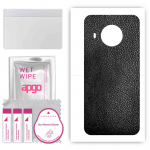 apgo Protective Skin Sticker for the back compatible with Nokia X100, Wrap Film, Foil, Vinyl - Pattern Black Leather