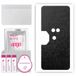 apgo Protective Skin Sticker for the back compatible with Lenovo Legion Duel, Wrap Film, Foil, Vinyl - Pattern Black Honeycomb