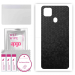 apgo Protective Skin Sticker for the back compatible with ZTE Blade 20, Wrap Film, Foil, Vinyl - Pattern Black Honeycomb