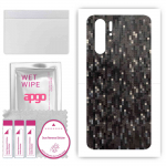apgo Protective Skin Sticker for the back compatible with Huawei P30 Pro New Edition, Wrap Film, Foil, Vinyl - Pattern Carbon Black Pixel