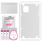 apgo kaitsev nahakleebis tagak&uuml;ljele ja k&uuml;lgedele, mis &uuml;hildub Apple iPhone 11-ga, t&auml;iskile, foolium, vin&uuml;&uuml;l &ndash; mustriga l&auml;bipaistev s&uuml;sinik