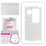 apgo Protective Skin Sticker for the back+sides compatible with Oppo Find N3 Flip, Full Wrap Film, Foil, Vinyl - Pattern Transparent Carbon