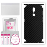 apgo Protective Skin Sticker for the back+sides compatible with Oppo A9, Full Wrap Film, Foil, Vinyl - Pattern Carbon Black