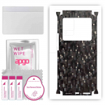 apgo Protective Skin Sticker for the back+sides compatible with Vivo X80, Full Wrap Film, Foil, Vinyl - Pattern Carbon Black Pixel