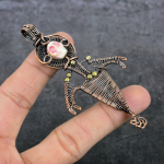 Natural Mosaic Jasper Gemstone Copper Wire Wrap Gift Jewelry Pendant 3.74 q9g52