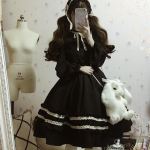 Harajuku Jaapani Kawaii magusad Lolita kleidid Vintage Retro Peokleit Femme R&uuml;&uuml; Bowknot Armas Cosplay kleit One Size