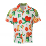 Meeste Suvine Retro Vabaaja Rannapuhkuse L&uuml;hikeste Varrukatega S&auml;rk Meeste Puuviljamustriga Hawaii Stiilis Rannas&auml;rk S