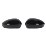 Left Right Door Side Rearview Mirror Cover Left Right Wing Mirror Cover Replacement for Fiat 500 2007 to Glossy Black black