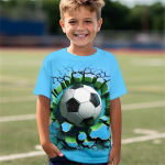 Uus suvine T-s&auml;rk Lasteriided T&uuml;drukud 3&ndash;12-aastased Jalgpallis&auml;rk poistele Jalgpall 3D Prinditud topid lastele T-s&auml;rgid 140