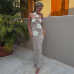 Kootud lilleline, &otilde;&otilde;nsad p&auml;itsed, varrukateta naiste kleit XL