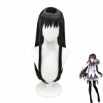 Puella Magi Madoka Magica Anime Xiaomeiyan Cospaly tindiga v&auml;rvitud hall Lihtsalt kujundatav pikkade sirgete juuste spetsiaalne kahem&otilde;&otilde;tmeline parukas 110cm must