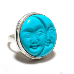Sleeping Turquoise Gemstone Handmade 925 Sterling Silver Ring Size 8.5 e2i39