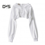 Naiste l&uuml;hike kapuuts Ebaregulaarne &uuml;hev&auml;rviline kapuutsiga, pikkade varrukatega, n&ouml;&ouml;riga elastne mansett, vaba individuaalspordi t&auml;navar&otilde;ivad, igap&auml;evane topp M valge