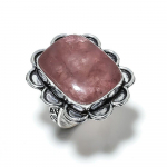 Natural Strawberry Quartz Gemstone 925 Sterling Silver Gift Ring Size 6 m5q69
