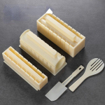 Sushi meisterdamise rullide valmistamise komplekt Sushi Smooth Mittenakkuv soonega riisirulli vormi kokk k&ouml;&ouml;gikomplekt valge