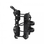 Mootorratta pudelihoidja reguleeritav ja kiirelt vabastatav kaitseraua pudelihoidja, mis on kinnitatud pagasiruumi taga must