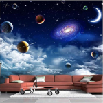 Universumi T&auml;htis Taevane Seinamaal 3D Universumi Tapeet Elutuba Magamistuba Teleri Taustal Lagi Seina Seinamaal 200 cm(W) x 140 cm(H)