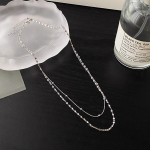 Kahekihiline virnastatud kaelakee naistele suvine uus roostevabast terasest rangluukett igap&auml;evane mitmek&uuml;lgne kett