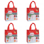 4 tk j&otilde;ulukinke kotid Korduvkasutatavad j&otilde;uluvana lumememme mustrid kandekotid piduliku peo kaunistamiseks D