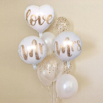 18inch Round White Gold Glitter Print Mr&Mrs LOVE foil Balloons bride to be marriage Wedding Valentine's Day Supplies Other