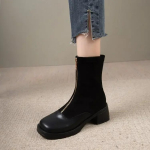 mood Naine Uus trend pahkluu Chelsea saapad &uuml;mmarguse ninaga jalatsid Turske pahkluu platvorm mootorratas vabaaja ratsu Botas De Mujer 35 must