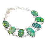 Ammolite Gemstone Handmade 925 Sterling Silver Jewelry Necklace 18 z3u06