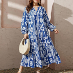 Kevadine ja s&uuml;gisene naiste suures suuruses temperamendiga kleit V-kaelusega pikkade varrukatega kleit pikk kleit 0XL burgundiapunane