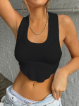 Soonikas kandiline kaelus, valge seksikas &otilde;huke Y2K Crop Tank Top suvine naiste gooti riided T&auml;navar&otilde;ivad Puhkuse vabaaja hulgim&uuml;&uuml;k S must
