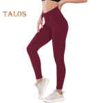 Naiste s&auml;&auml;rised k&otilde;rge v&ouml;&ouml;kohaga Slim Fit sametvooder Paksendatud p&uuml;ksid Hip Lift Yoga Fitness Botting p&uuml;ksid S veinipunane v&auml;rv