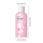 LAIKOU Sakura Body Wash du&scaron;igeelid 100ml Lotion Smooth Gentle Cleansing Moisturing Brighten Shrink Pores Parandab Kehahooldus