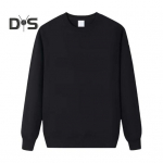 S&uuml;gistalvine meeste topp O kaelusega vaba puhtav&auml;rvilised elastsed k&auml;tised Pullover Keskmise pikkusega sportlik igap&auml;evane kooli dressipluus XXXL must