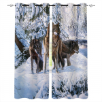 Lumemaastik Talveloomad Hunt Pimendavad Kardinad Elutoa Magamistoa Akende Kaunistamiseks Rulood Draperiid K&ouml;&ouml;gikardinad W135 x H60cm