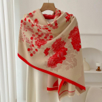 Luksuslik kaubam&auml;rk Cashmere Naiste lilleline sall Talvine soe sall ja m&auml;his Bandana Pashmina Naine Foulard Square Paks tekk Pont&scaron;o