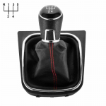 5/6 kiiruse k&auml;igukangi hoob ja pakiruumi must nahast komplekt VW Golf 5 6 Jetta V VI Scirocco jaoks