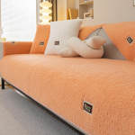 Lambaliha ka&scaron;miir Talvine soe paksendatud diivanikate P&otilde;hjamaade minimalistlik libisemisvastane pl&uuml;&uuml;spadi pehme tolm mugav diivanir&auml;tik 90x120cm oranž