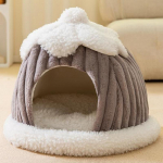 Talvine hubane lemmikloomamaja koerad Pehme pesa kennel magamiskoobas kass koera kutsikas soe paksendav telgid voodipesa v&auml;ikestele koertele kassid S(35x35x32cm)