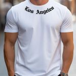 Puuvillane Meeste 100% puuvillane suvine lahtine suurus Los Angeles Graafilise tr&uuml;kiga slim fit casual sportlik &uuml;mara kaelusega l&uuml;hikeste varrukatega T-s&auml;rgi topp 3XL