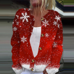 Naiste moe j&otilde;ulutr&uuml;kiga pikkade varrukatega kootud kardiganist n&ouml;&ouml;bist sulejope XXXL