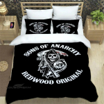 Sons of Anarchy Retrotr&uuml;kiga voodipesukomplektid peen tarvikute komplekt tekikate vooditekikomplekt voodipesukomplekt luksuslik s&uuml;nnip&auml;evakingitus EU single(135x200cm)
