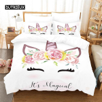 Multifilmist lastevoodipesukomplekt &Uuml;kssarvik Tekikott T&auml;issuuruses &Uuml;heinimesevoodi Lastele T&uuml;drukute Toa Sisustus Armsad Loomad Tekikott Moedisain EU single(135x200cm)