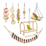 Lindude m&auml;nguasjade komplekt: 8-osaline kiige-, n&auml;rimis- ja puslekomplekt v&auml;ikestele ja keskmistele lindudele &ndash; leevendage igavust palkide ja treppidega 8-piece set