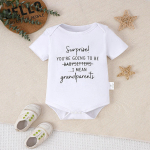 Vasts&uuml;ndinud beebi &Uuml;llatus! Sinust saab vanavanemad Print 100% puuvillane body, armas l&uuml;hikeste varrukatega kombinesoon 1-3M